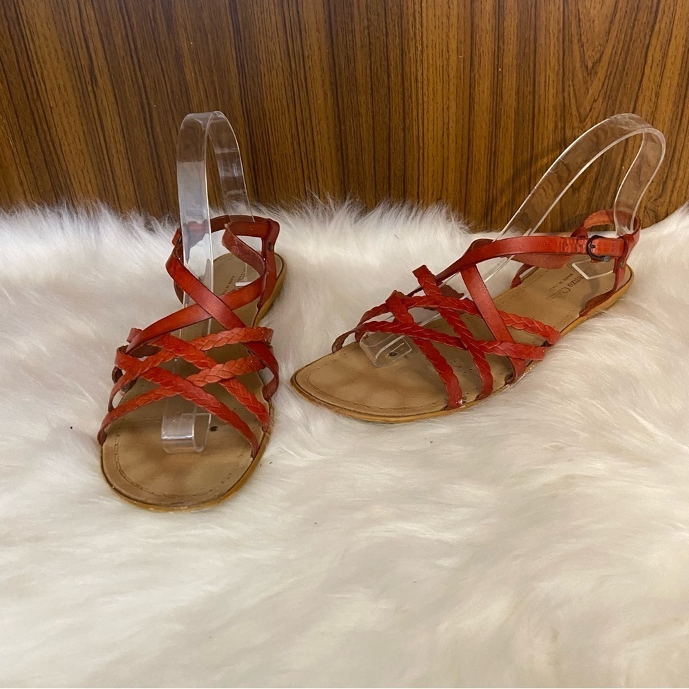 Lorenzo Chelini women’s Italian red leather‎ sandals in  size 41